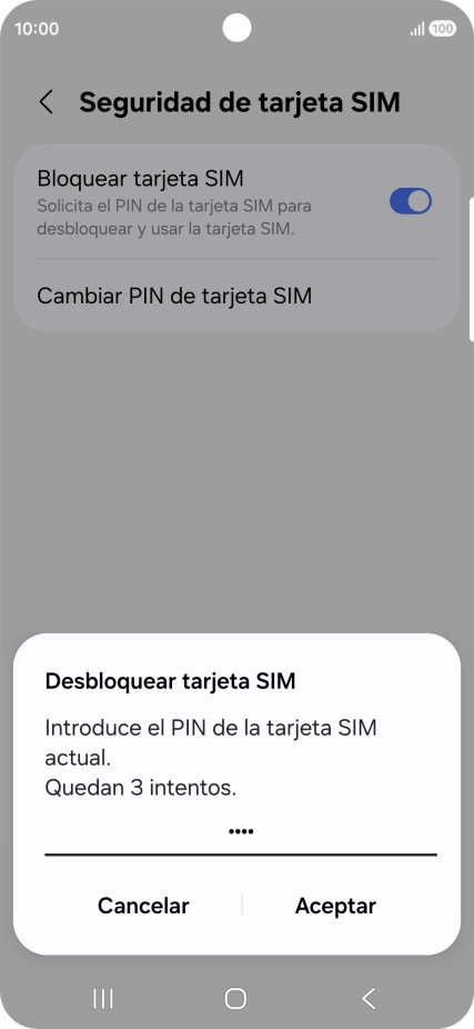 Introduce tu código PIN y pulsa Aceptar.