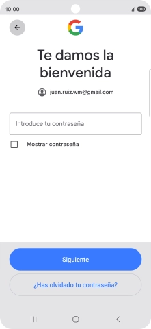 Pulsa Introduce tu contraseña e introduce la contraseña de tu cuenta de Google.