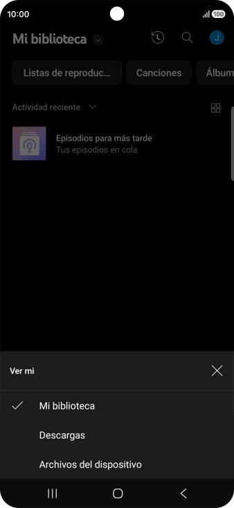 Pulsa una categoría y desplázate al archivo de música deseado.