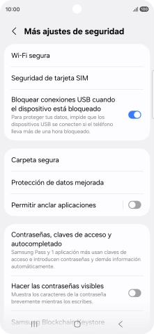 Pulsa Seguridad de tarjeta SIM.