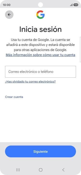 Si no tienes una cuenta de Google, pulsa Crear cuenta y sigue las indicaciones de la pantalla para ver cómo crear una cuenta nueva.