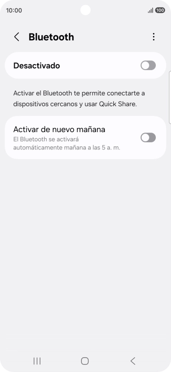 Pulsa el indicador para activar la función.