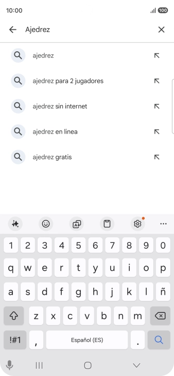 Introduce el nombre del tema o de la app y pulsa el icono de búsqueda.
