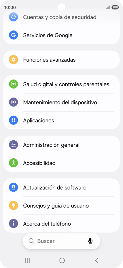 Pulsa Administración general.