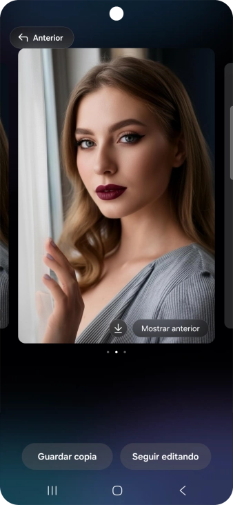 Pulsa Guardar copia si deseas guardar la fotografía o imagen propuesta que se ha generado.