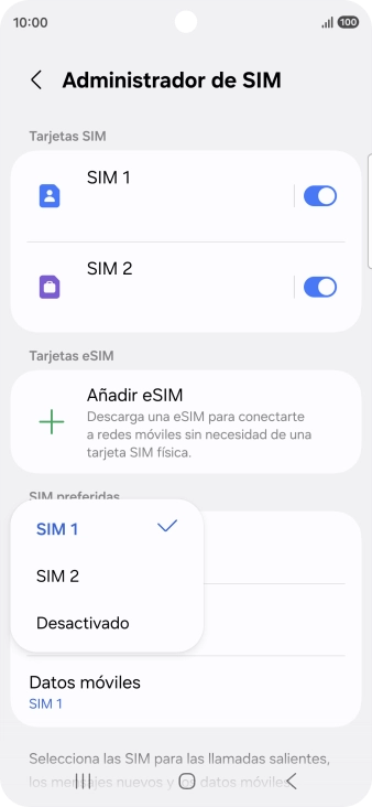 Pulsa el ajuste deseado.