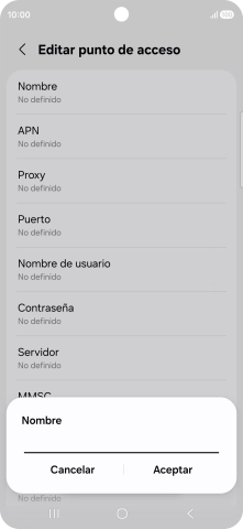 Introduce Vodafone Internet y pulsa Aceptar.
