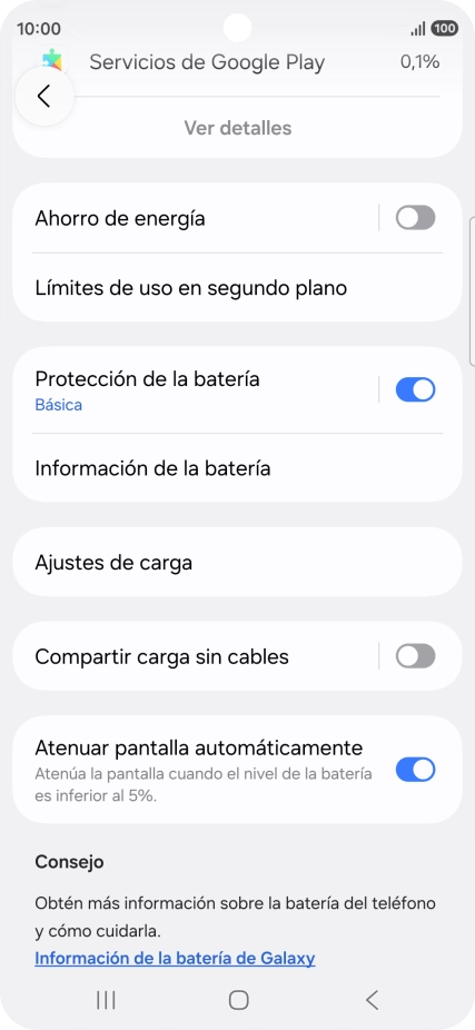 Pulsa Ahorro de energía.