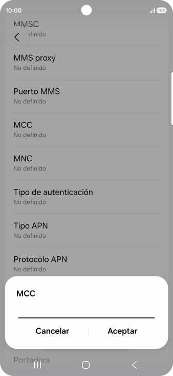 Introduce 214 y pulsa Aceptar.