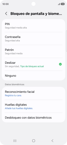 Pulsa Huellas digitales.