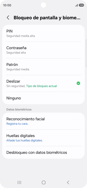 Pulsa Huellas digitales.