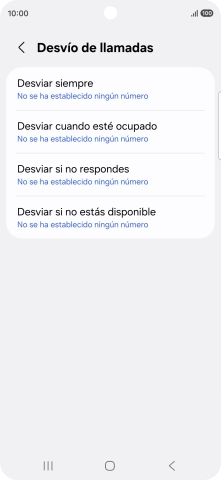 Pulsa el tipo de desvío deseado.