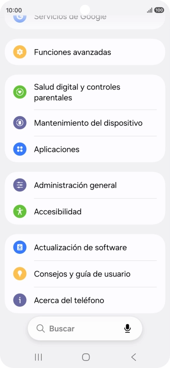 Pulsa Administración general.