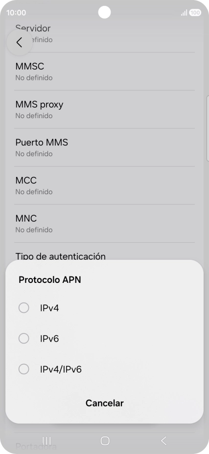 Pulsa IPv4/IPv6.