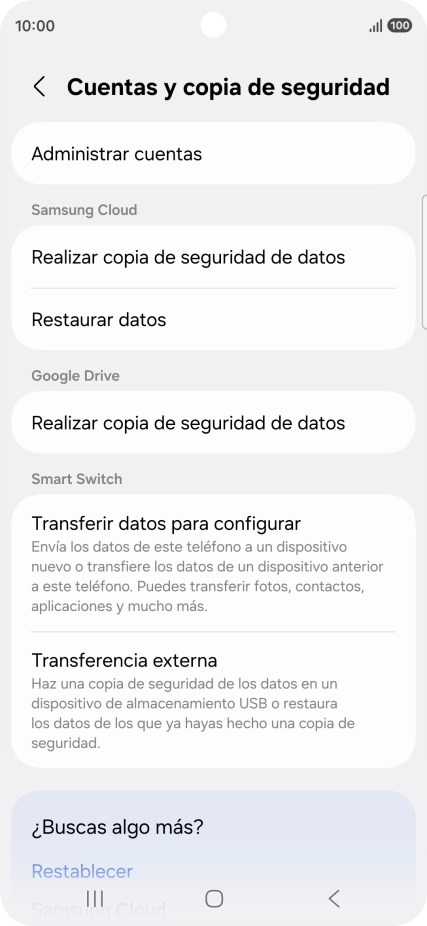 Pulsa Administrar cuentas.