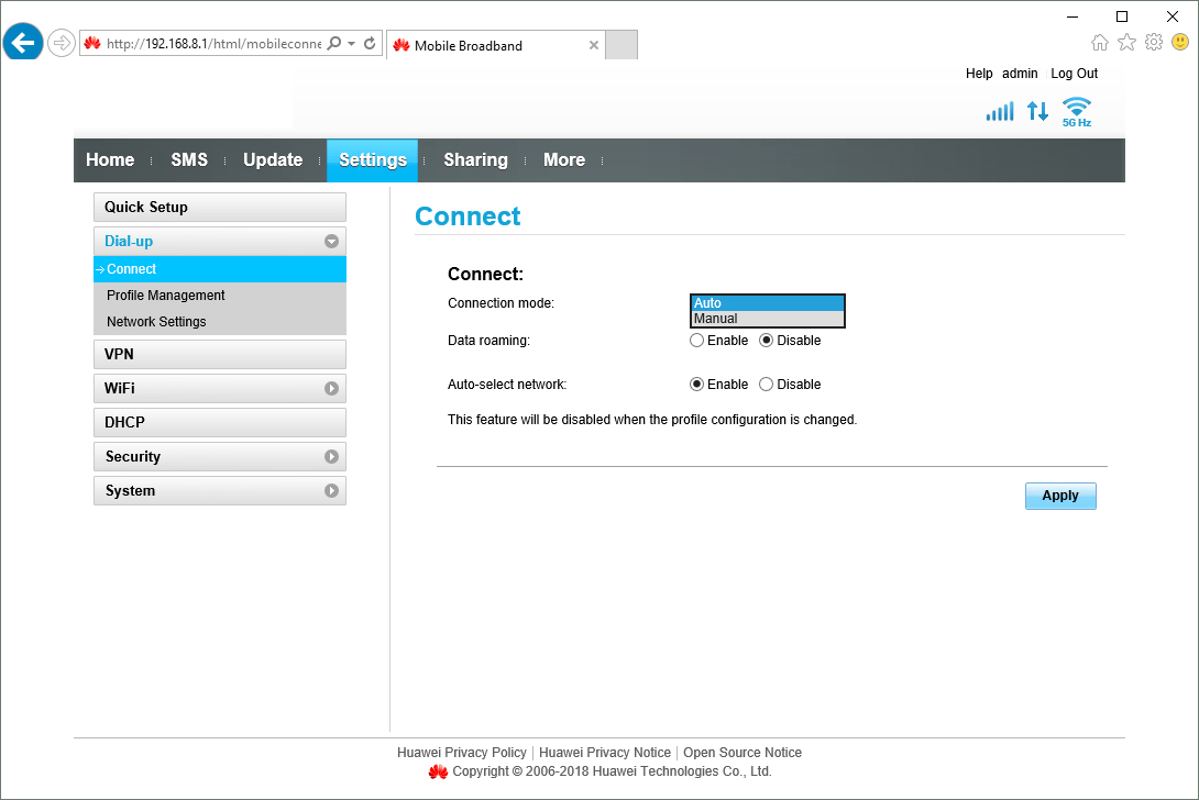 Click Auto to turn on the function.