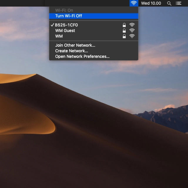 Click Turn Wi-Fi Off.