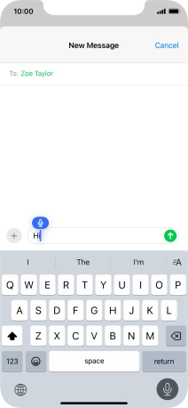 Press the microphone icon to end dictation.