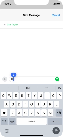 Press the microphone icon to end dictation.