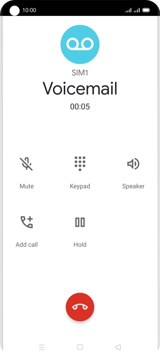 Press the end call icon.