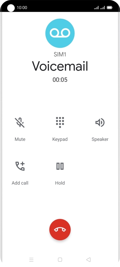 Press the end call icon.