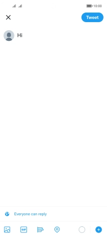 Write the required text and press Tweet.