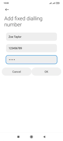 Key in your PIN2 and press OK. The default PIN2 is 1111.
