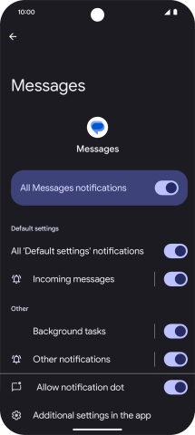 Press the indicator next to 