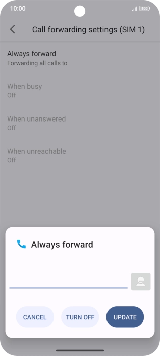 Press TURN OFF.