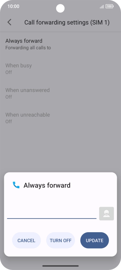 Press TURN OFF.