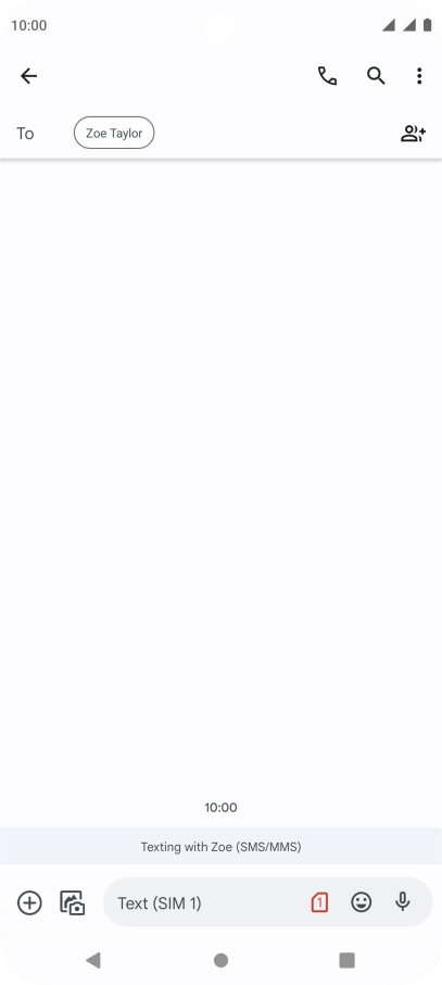 Press the text input field and write the text for your picture message.