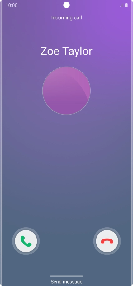 Press and drag the accept call icon right.