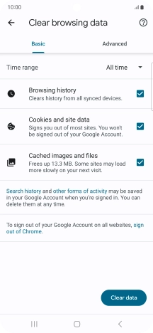 Press the fields next to the required data types.