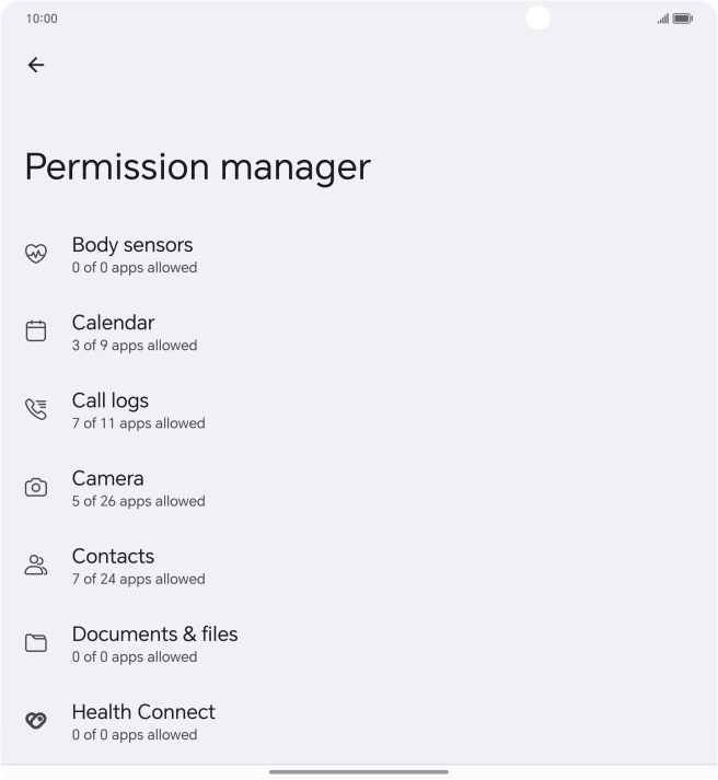 Press the required category.