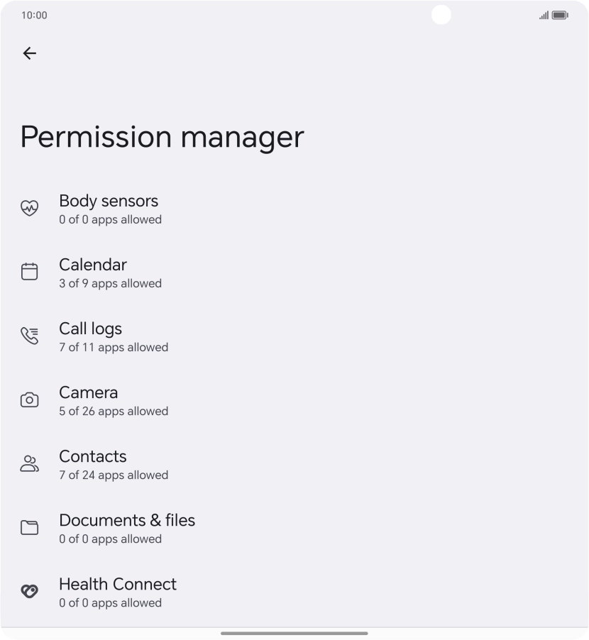 Press the required category.