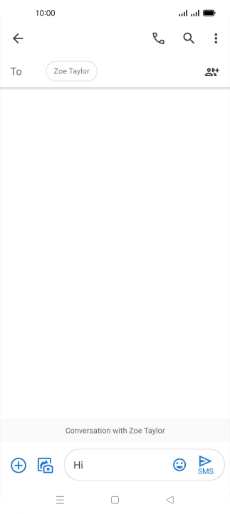 Press the send icon when you've finished your text message.