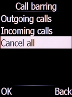 Select Cancel all and press the Left selection key.