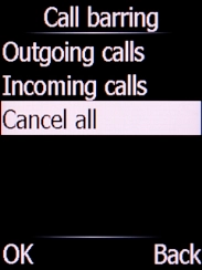 Select Cancel all and press the Left selection key.