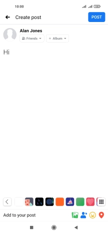 Write the required text and press POST.