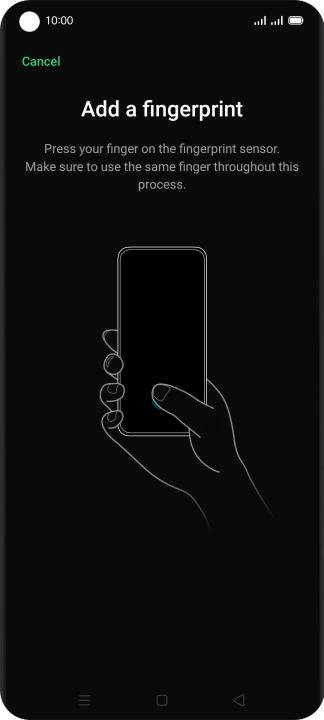 Follow the instructions on the screen to create the phone lock code using your fingerprint.