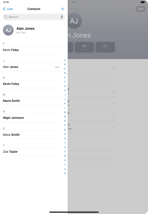 Press the new contact icon.
