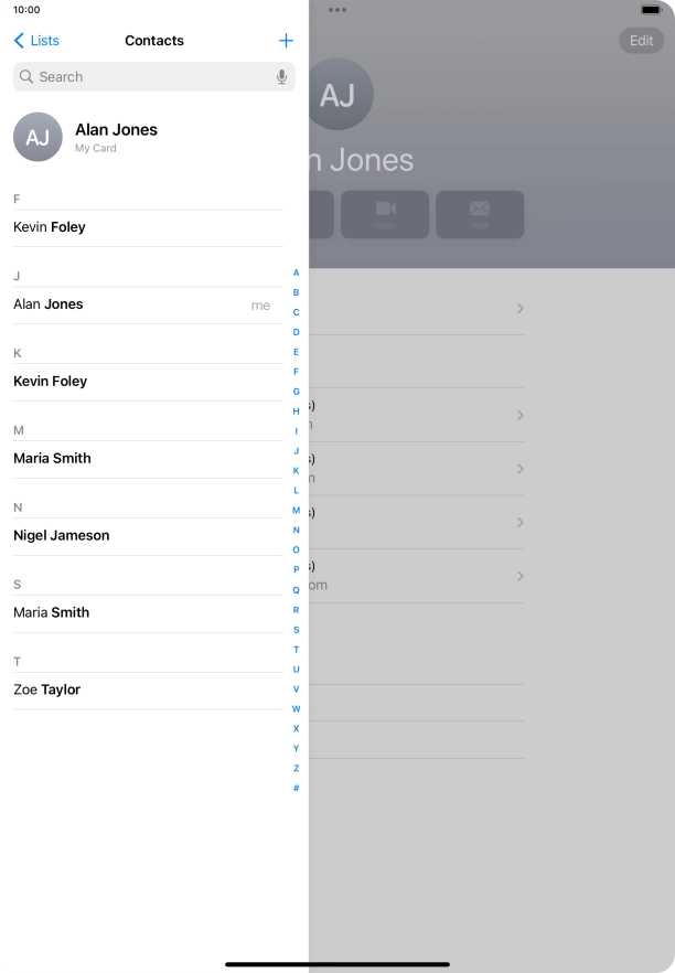 Press the new contact icon.