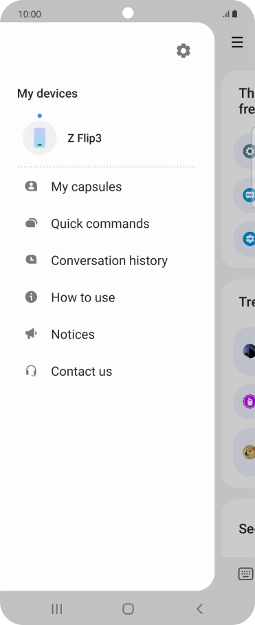 Press the settings icon.