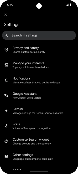 Press Google Assistant.