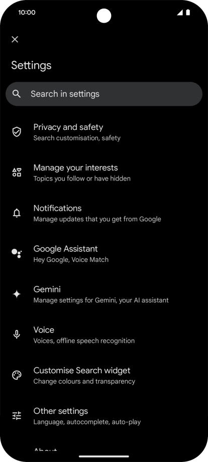 Press Google Assistant.