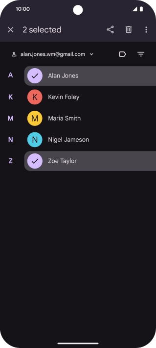 Press the menu icon.