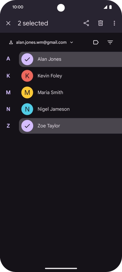 Press the menu icon.