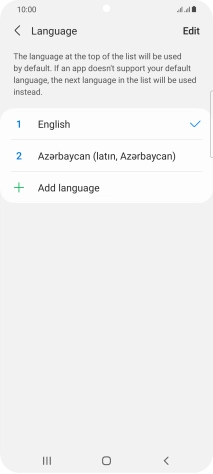 To subsequently select another language as the default language, press the required language.