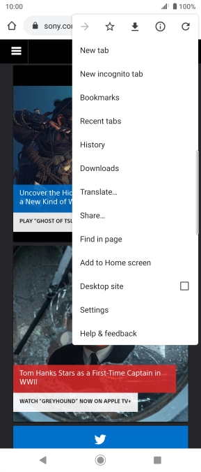 Press Settings.