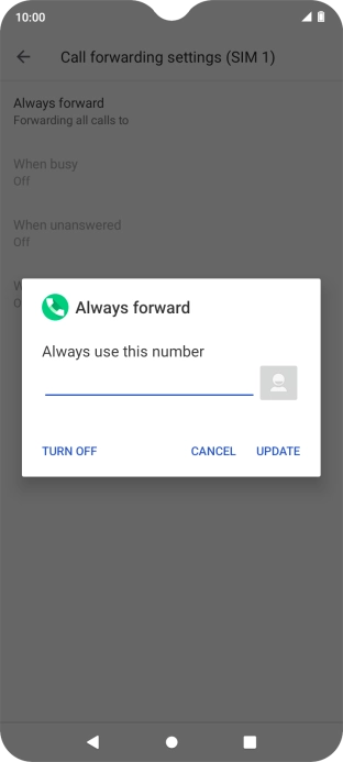 Press TURN OFF.